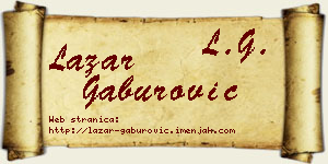 Lazar Gaburović vizit kartica